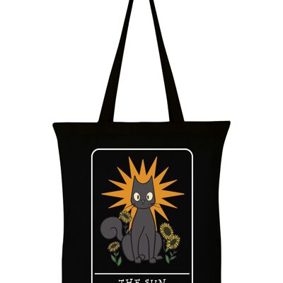 Gespenstisches Katzen-Tarot die schwarze Einkaufstasche der Sonne