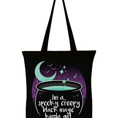 Borsa tote nera spettrale Creepy Black Magic Kinda Girl