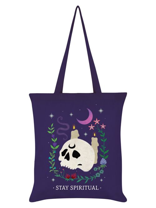 Stay Spiritual Purple Tote Bag