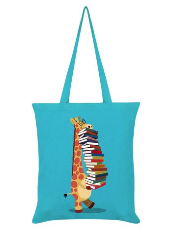 Tote bag bleu azur The Happy Librarian Book Lovers 1