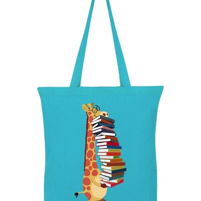 The Happy Librarian Book Lovers Azure Blue Tote Bag