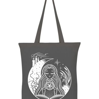 White Witch Graphite Grey Tote Bag