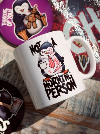 Psycho Penguin Pas une personne du matin Mug 3