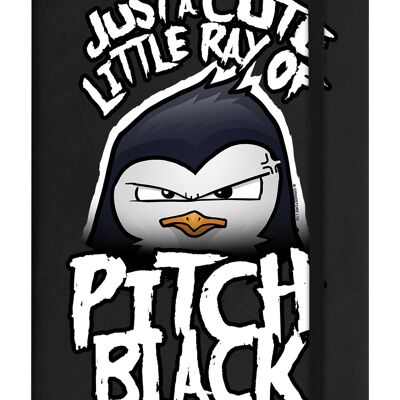 Psycho Penguin Cute Little Ray Of Pitch Quaderno A5 con copertina rigida nera