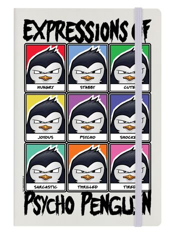 Carnet de notes à couverture rigide A5 Psycho Penguin Expressions crème 1