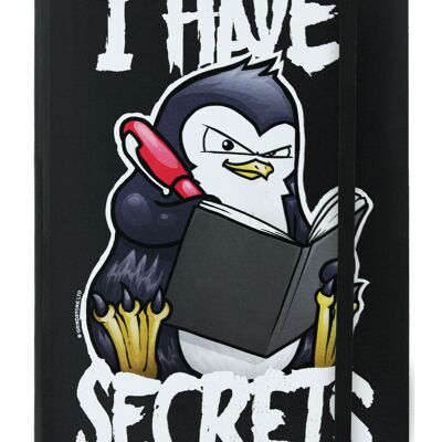 Psycho Penguin I Have Secrets A5 Hard Cover Notebook