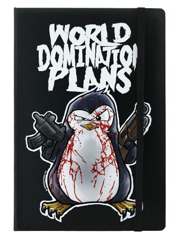 Psycho Penguin World Domination Plans Carnet de notes A5 à couverture rigide 1