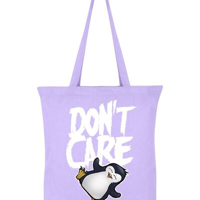 Psycho Penguin Don't Care Lilac Tote Bag