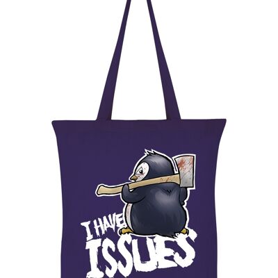 Psycho-Pinguin habe ich Problem-lila Taschen-Tasche