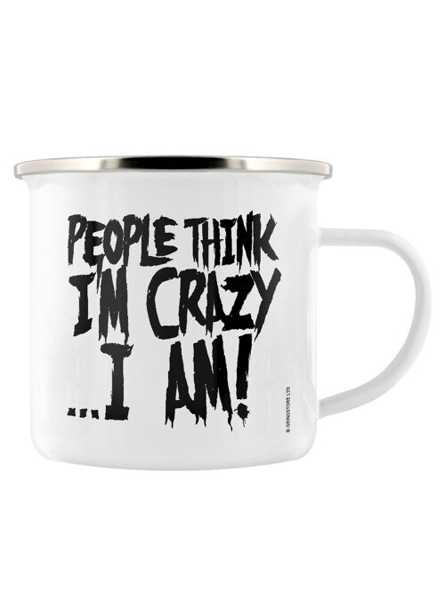 Psycho Penguin People Think I'm Crazy Enamel Mug