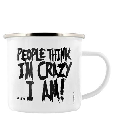 Psycho Penguin People Think I'm Crazy Enamel Mug