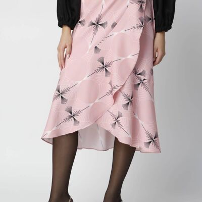 Midi Wrap Skirt with Ruffles