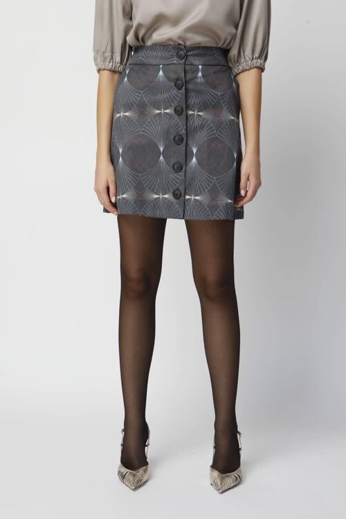 Mini Button-up Skirt with Side Pockets