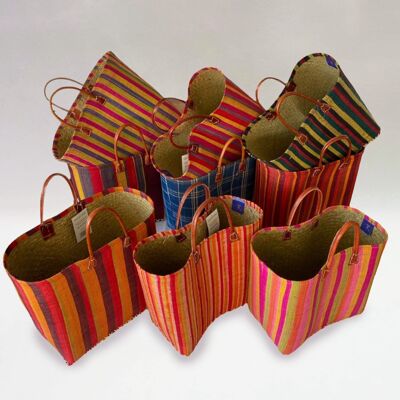 Bélo Striped Baskets size GM - 20 assorted pieces Madagascar crafts