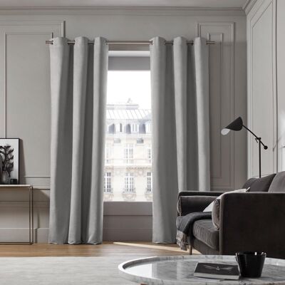 MONTANA Eyelet Curtain Light gray 145x280 cm
