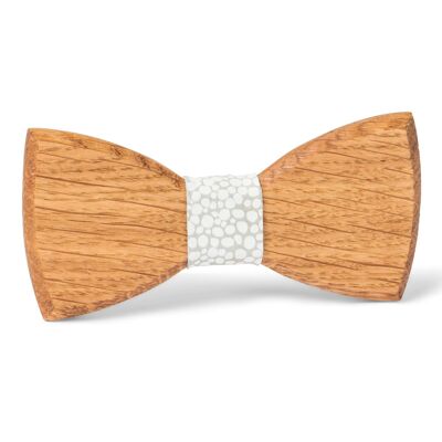 Wooden Bow Ties - Le Saint Pierre Clair - White Clip
