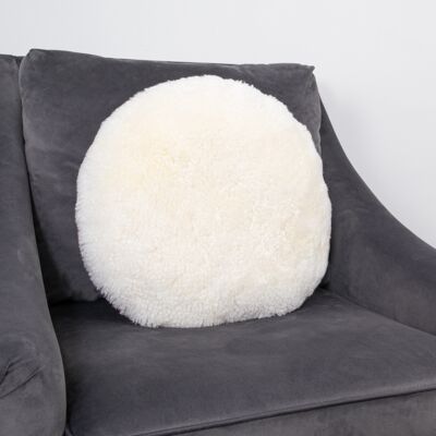 Coussin en peau de mouton à poils ras ivoire