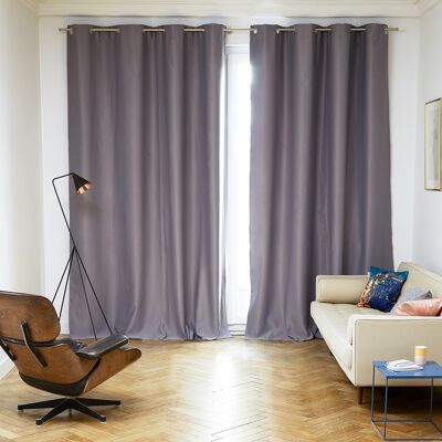 Curtain / Eyelet lining NIGHT Dark gray 145x280 cm