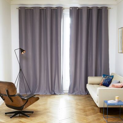 Tenda / Fodera con occhielli NIGHT Grigio scuro 145x280 cm