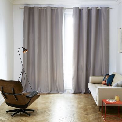 Curtain / Eyelet lining NIGHT Light gray 145x280 cm