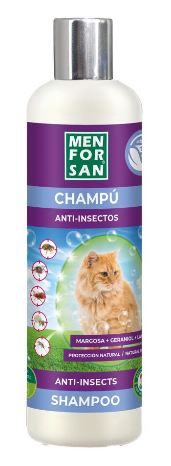 MARGOSA, GERANIOL ET LAVANDINE SHAMPOOING ANTI-INSECTES POUR CHATS 300ML (12 unités/boîte)