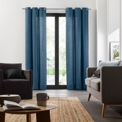 NINO Blue eyelet curtain and festoon 135x280 cm