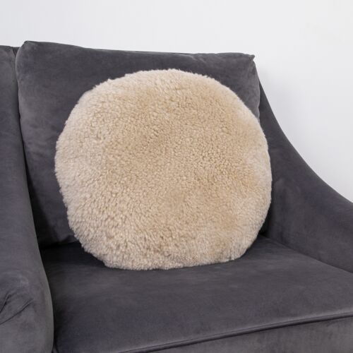 Cream Short Pile Sheepskin Cushion