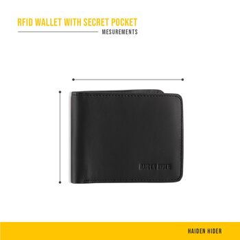 Portefeuille RFID & NFC - Portefeuille Anti-skim en Cuir Noir - 9 Cartes - Cadeau Homme - Billfold 4