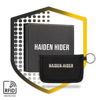 Étui pour clé de voiture RFID et NFC sans clé - Étui de protection avec porte-clés - Bloqueur de signal - Housse pour clé de voiture - Entrée - 13x8,6 cm - Noir 1