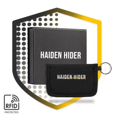 Étui pour clé de voiture RFID et NFC sans clé - Étui de protection avec porte-clés - Bloqueur de signal - Housse pour clé de voiture - Entrée - 13x8,6 cm - Noir