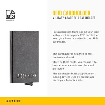 Porte-cartes RFID & NFC - Aluminium - Extensible - Porte-cartes de crédit homme - Sécurité - Porte-cartes - Noir - Cadeau homme - Porte-cartes 3