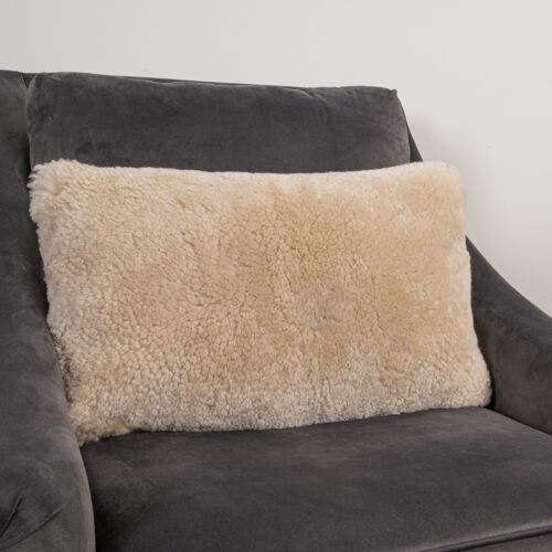 Cream Short Pile Sheepskin Cushion