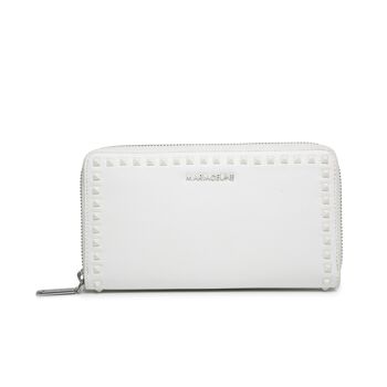 Samia grand portefeuille zip blanc