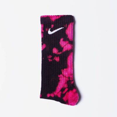 Nike Custom Reverse Tie-Dye Socks - Vivid Pink