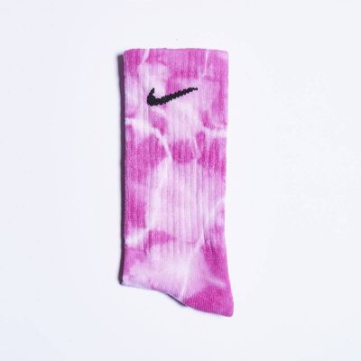 Nike Custom Tie-Dye Socks - Vivid Pink