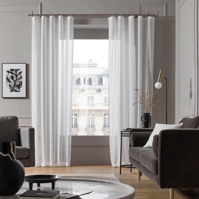 Sheer curtain fabric KEA White 145x280 cm