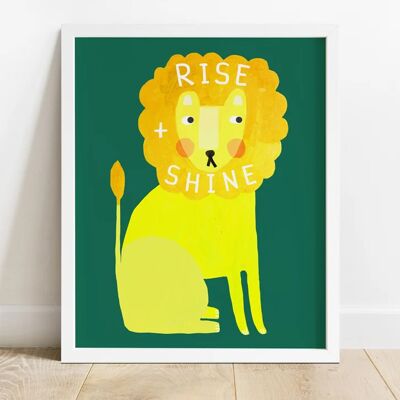 Rise and Shine Lion Print A4