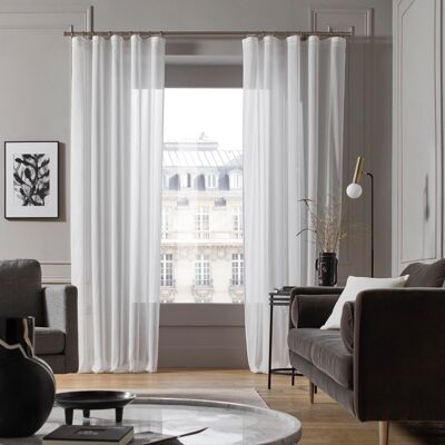 Sheer curtains with gathered braid KEA White 200x280 cm