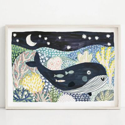 Whale Print A4