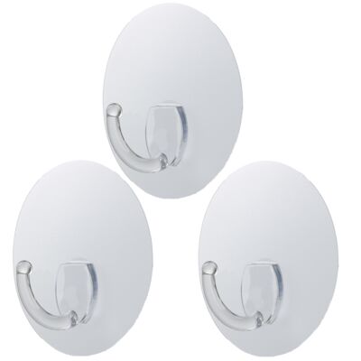 3x EXEHook the reusable adhesive hook XL 5Kg round clear