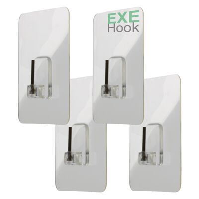 4x EXEHook il gancio adesivo riutilizzabile Ganci per aste per tende da 4Kg