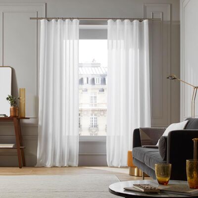 Sheer curtains with gathered braid MILOS White 145x308 cm