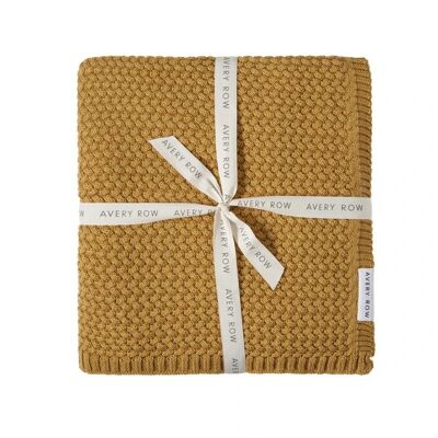 Knitted Baby Blanket - Mustard