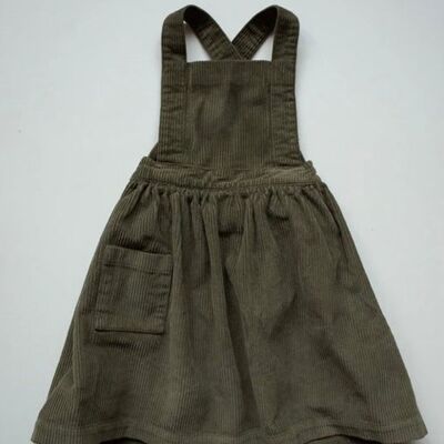 The Corduroy Pinafore - Olive