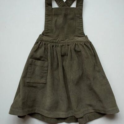 The Corduroy Pinafore - Olive
