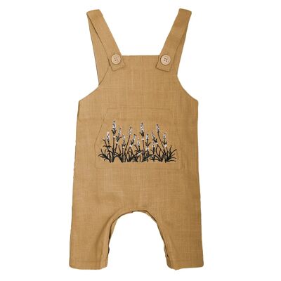 Lavender Field Linen Overalls - Rustic Gold A