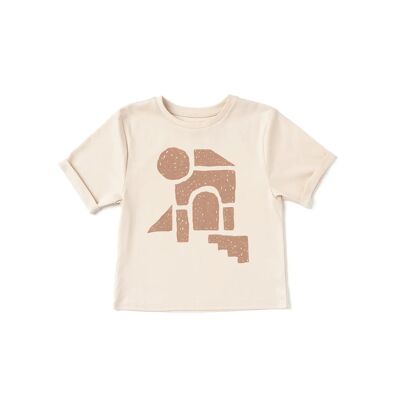 Boxy T-shirt with Geo Print