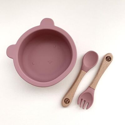 Cub Silicone Dinner Set - Assorted Colours - Rose Pink