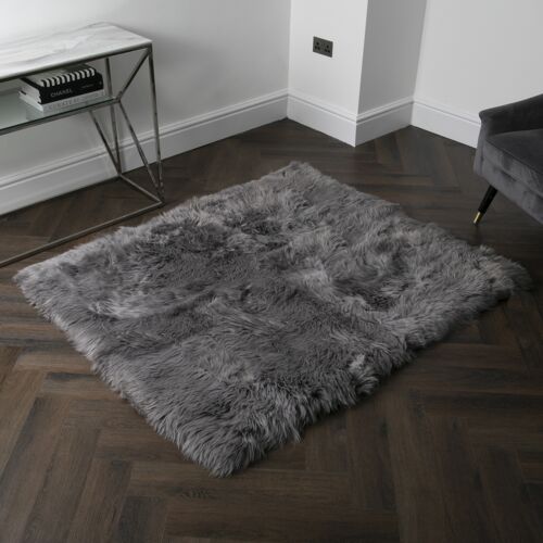 Grey Rectangle Sheepskin - 130 x 150cm