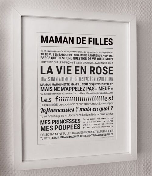 Affiche "MAMAN DE FILLES"